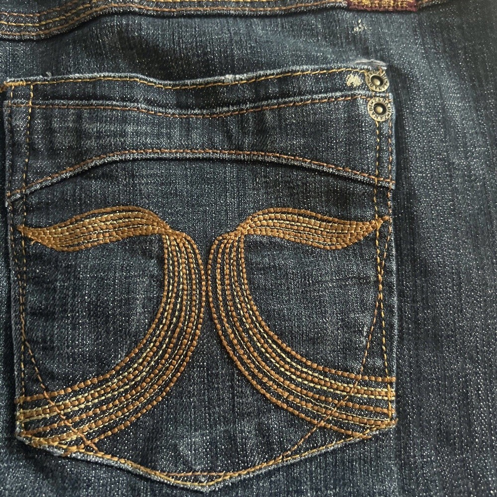 Zanadi ZD Premium Denim Jean Skirt Size 16 Dark Wash Decorative Pocket.